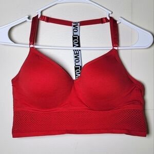 Women's Love Racerback Red Adjustable Strap Bra, Size XL